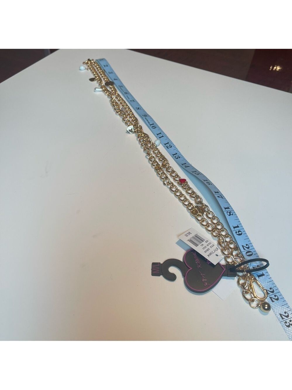Betsey Johnston Gold-Tone Chain Belt with Charms Sz M/L - Picture 8 of 8